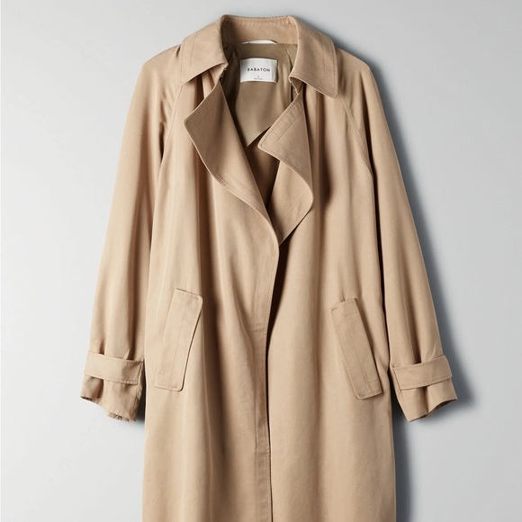 Aritzia Babaton Lawson trench coat size xs beige tan - Picture 10 of 11